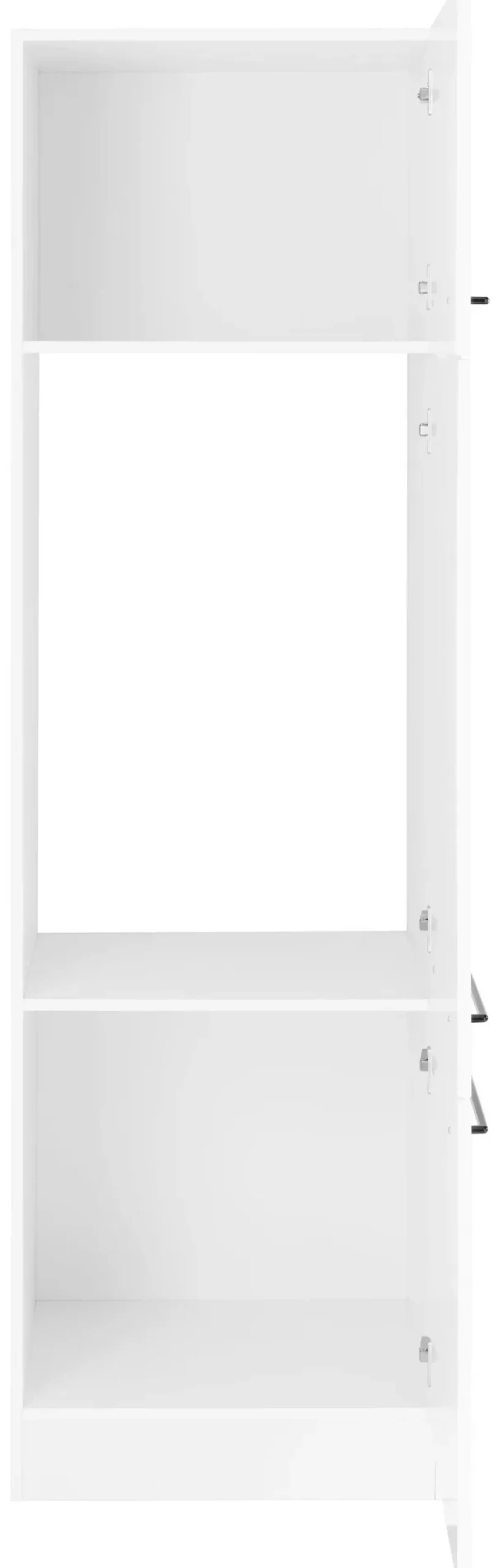 KOCHSTATION Kühlumbauschrank »KS-Tulsa« 60 cm breit, 200 cm hoch, 3 Türen, schwarzer Metallgriff