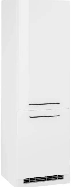 KOCHSTATION Kühlumbauschrank »KS-Tulsa« 60 cm breit, 200 cm hoch, 2 Türen, schwarzer Metallgriff, MDF Front