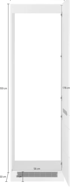 KOCHSTATION Kühlumbauschrank »KS-Brindisi« 60 cm breit, 200 cm hoch, hochwertige MDF Fronten