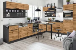 KOCHSTATION Klapphängeschrank »KS-Tulsa« 40 cm breit, mit 1 Klappe, schwarzer Metallgriff, MDF Front