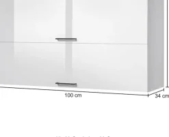 KOCHSTATION Klapphängeschrank »KS-Trier« mit 2 Klappen, Breite 100 cm