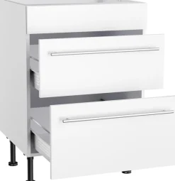 KOCHSTATION Kochfeldumbauschrank »KS-Bern2« Breite 60 cm, Kochfeldumbauschrank, 2 Auszügen, 1 feste Blende