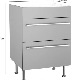 KOCHSTATION Kochfeldumbauschrank »KS-Bern2« Breite 60 cm, Kochfeldumbauschrank, 2 Auszügen, 1 feste Blende
