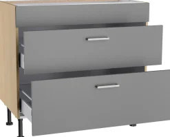 KOCHSTATION Kochfeldumbauschrank »KS-Lucy« Breite 90 cm, mit 2 Auszügen, Soft-Close, höhenverstellbare Füße