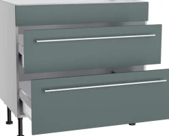 KOCHSTATION Kochfeldumbauschrank »KS-Bern2« Breite 90 cm, Kochfeldumbauschrank, 2 Auszügen, 1 feste Blende