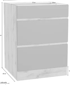 KOCHSTATION Kochfeldumbauschrank »KS-Riesa« Breite 60 cm, MDF-Fronten