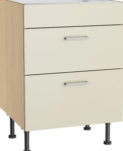 KOCHSTATION Kochfeldumbauschrank »KS-Lucy« Breite 60 cm, mit 2 Auszügen, Soft-Close, höhenverstellbare Füße