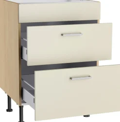 KOCHSTATION Kochfeldumbauschrank »KS-Lucy« Breite 60 cm, mit 2 Auszügen, Soft-Close, höhenverstellbare Füße