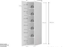 KOCHSTATION Mehrzweckschrank »KS-Linda« Breite 40 cm, Höhe 187,5 cm, mit 25mm starken Wänden