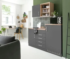 KOCHSTATION Pantryküche »KS-Mali« Breite 160 cm, mit E-Geräten