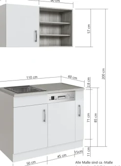 KOCHSTATION Pantryküche »KS-Mali« Breite 110 cm, mit E-Geräten