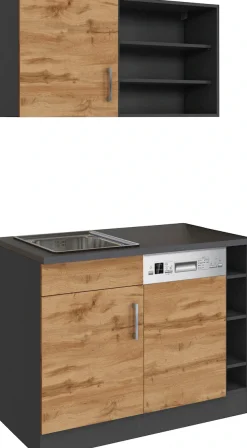 KOCHSTATION Pantryküche »KS-Mali« Breite 110 cm, mit E-Geräten