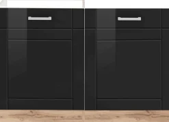 KOCHSTATION Spülenschrank »KS-Tinnum« 120 cm breit, MDF-Fronten, Metallgriffe, inklusive Einbauspüle