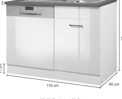 KOCHSTATION Spülenschrank »KS-Trier« Breite 110 cm, inkl. Möbelfront für Geschirrspüler