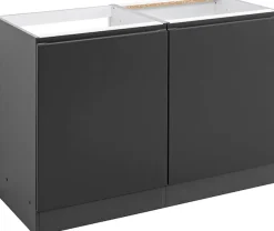 KOCHSTATION Spülenschrank »KS-Bruneck« >>Bruneck<< 120 cm breit, für viel Stauraum, hochwertige MDF-Fronten