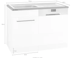 KOCHSTATION Spülenschrank »KS-Tulsa« 110 cm breit, inkl. Tür/Sockel für Einbaugeschirrspüler, Metallgriff