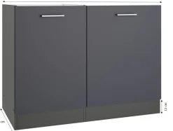 KOCHSTATION Spülenschrank »KS-Milan« Spülzentrum 110 cm, matte oder hochglänzende Fronten