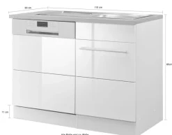 KOCHSTATION Spülenschrank »KS-Wien« Breite 110 cm, inkl. Möbelfront für teilintegrierbaren Geschirrspüler