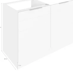 KOCHSTATION Spülenschrank »KS-Luhe« 120 cm breit, hochwertige MDF-Fronten mit waagerechter Lisene