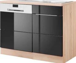 KOCHSTATION Spülenschrank »KS-Brindisi« 110 cm breit, inkl. Möbeltür für Geschirrspüler sowie Einbauspüle