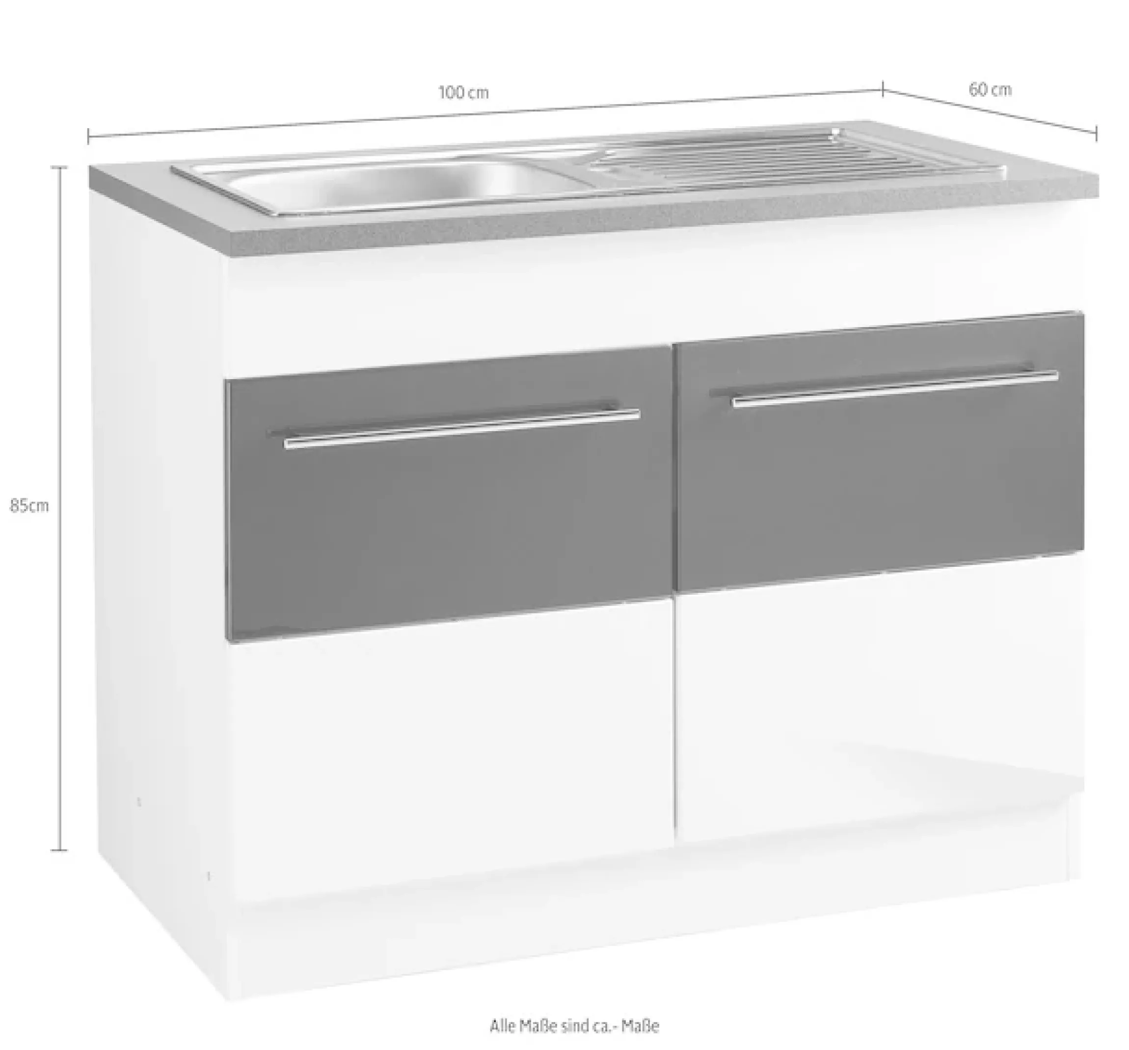 KOCHSTATION Spülenschrank »KS-Trient« 100 cm breit, inkl. Einbauspüle