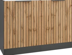 KOCHSTATION Spülenschrank »KS-Lagos, geeignet für vollintegrierte Geschirrspüler« Breite 120 cm, wahlweise mit Spülbecken in edelstahl oder schwarz