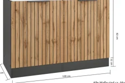 KOCHSTATION Spülenschrank »KS-Lagos, geeignet für vollintegrierte Geschirrspüler« Breite 120 cm, wahlweise mit Spülbecken in edelstahl oder schwarz