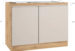 KOCHSTATION Spülenschrank »KS-Virginia,neu in verbesserter Ausführung« Stauraum, Softclose, ohne Armatur,Breite 110 cm, inklusive Einbauspüle, Soft-Close