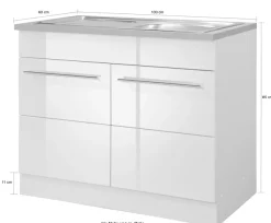 KOCHSTATION Spülenschrank »KS-Wien« Breite 100 cm, inkl. Einbauspüle