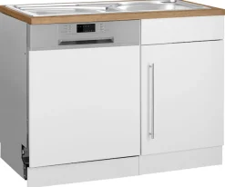 KOCHSTATION Spülenschrank »KS-Samos« 110 cm breit, inkl. Tür/Sockel für Geschirrspüler