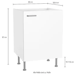 KOCHSTATION Spülenschrank »KS-Paula« 60 cm breit, 87 cm hoch, mit 1 Tür