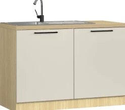 KOCHSTATION Spülenschrank »Luna, Unterschrank für Spüle, Küchenspülenschrank, Made inItaly« B/T/H: 120×60×85 cm, inklusive Einbauspüle und Siphon