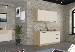 KOCHSTATION Spülenschrank »Luna, Unterschrank für Spüle, Küchenspülenschrank, Made inItaly« B/T/H: 120×60×85 cm, inklusive Einbauspüle und Siphon