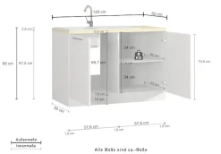 KOCHSTATION Spülenschrank »Luna, Unterschrank für Spüle, Küchenspülenschrank, Made inItaly« B/T/H: 120×60×85 cm, inklusive Einbauspüle und Siphon