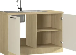 KOCHSTATION Spülenschrank »Luna, Unterschrank für Spüle, Küchenspülenschrank, Made inItaly« B/T/H: 120×60×85 cm, inklusive Einbauspüle und Siphon