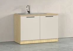 KOCHSTATION Spülenschrank »Luna, Unterschrank für Spüle, Küchenspülenschrank, Made inItaly« B/T/H: 120×60×85 cm, inklusive Einbauspüle und Siphon