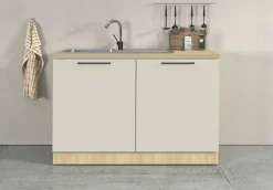KOCHSTATION Spülenschrank »Luna, Unterschrank für Spüle, Küchenspülenschrank, Made inItaly« B/T/H: 120×60×85 cm, inklusive Einbauspüle und Siphon