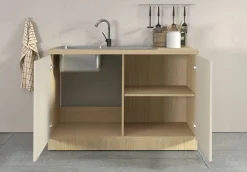 KOCHSTATION Spülenschrank »Luna, Unterschrank für Spüle, Küchenspülenschrank, Made inItaly« B/T/H: 120×60×85 cm, inklusive Einbauspüle und Siphon