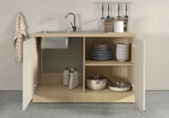 KOCHSTATION Spülenschrank »Luna, Unterschrank für Spüle, Küchenspülenschrank, Made inItaly« B/T/H: 120×60×85 cm, inklusive Einbauspüle und Siphon