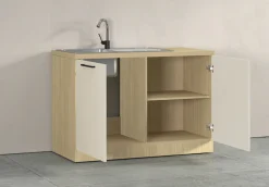 KOCHSTATION Spülenschrank »Luna, Unterschrank für Spüle, Küchenspülenschrank, Made inItaly« B/T/H: 120×60×85 cm, inklusive Einbauspüle und Siphon