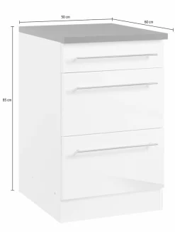 KOCHSTATION Unterschrank »KS-Trient« 50 cm breit, mit 2 großen Auszügen