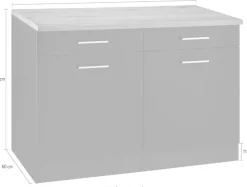 KOCHSTATION Unterschrank »KS-Kehl« Breite 120 cm