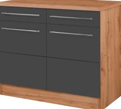 KOCHSTATION Unterschrank »KS-Wien« Breite 100 cm, 2 Türen, 2 Schubkästen, für viel Stauraum