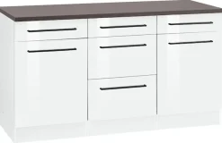 KOCHSTATION Unterschrank »KS-Tulsa« 150 cm breit, 2 Türen, 3 Schubkästen, 2 große Auszüge für Stauraum