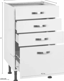 KOCHSTATION Unterschrank »KS-Cara« Breite 50 cm, mit Vollauszügen und Soft-Close-Funktion