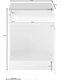 KOCHSTATION Unterschrank »KS-Ohio« Breite 60 cm