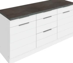 KOCHSTATION Unterschrank »KS-Luhe« 180 cm breit, für viel Stauraum, MDF-Fronten mit waagerechter Lisene