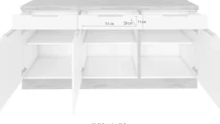 KOCHSTATION Unterschrank »KS-Luhe« 180 cm breit, für viel Stauraum, MDF-Fronten mit waagerechter Lisene