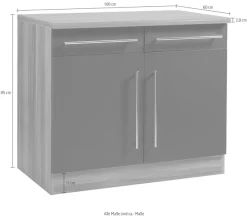 KOCHSTATION Unterschrank »KS-Samos« 100 cm breit
