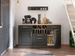 KOCHSTATION Unterschrank »KS-Stockholm« 150 cm breit, hochwertige MDF-Fronten mit Fräsung, viel Stauraum